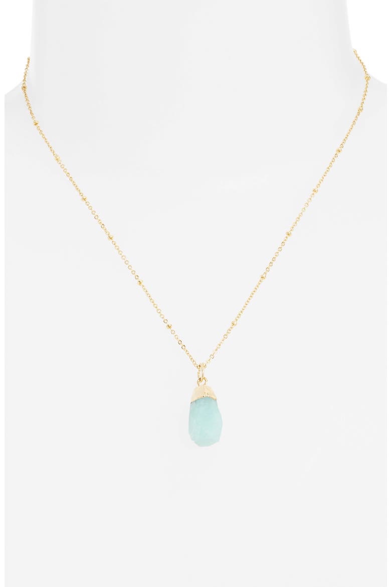 Amazonite Pendant Necklace, Alternate, color, GOLD