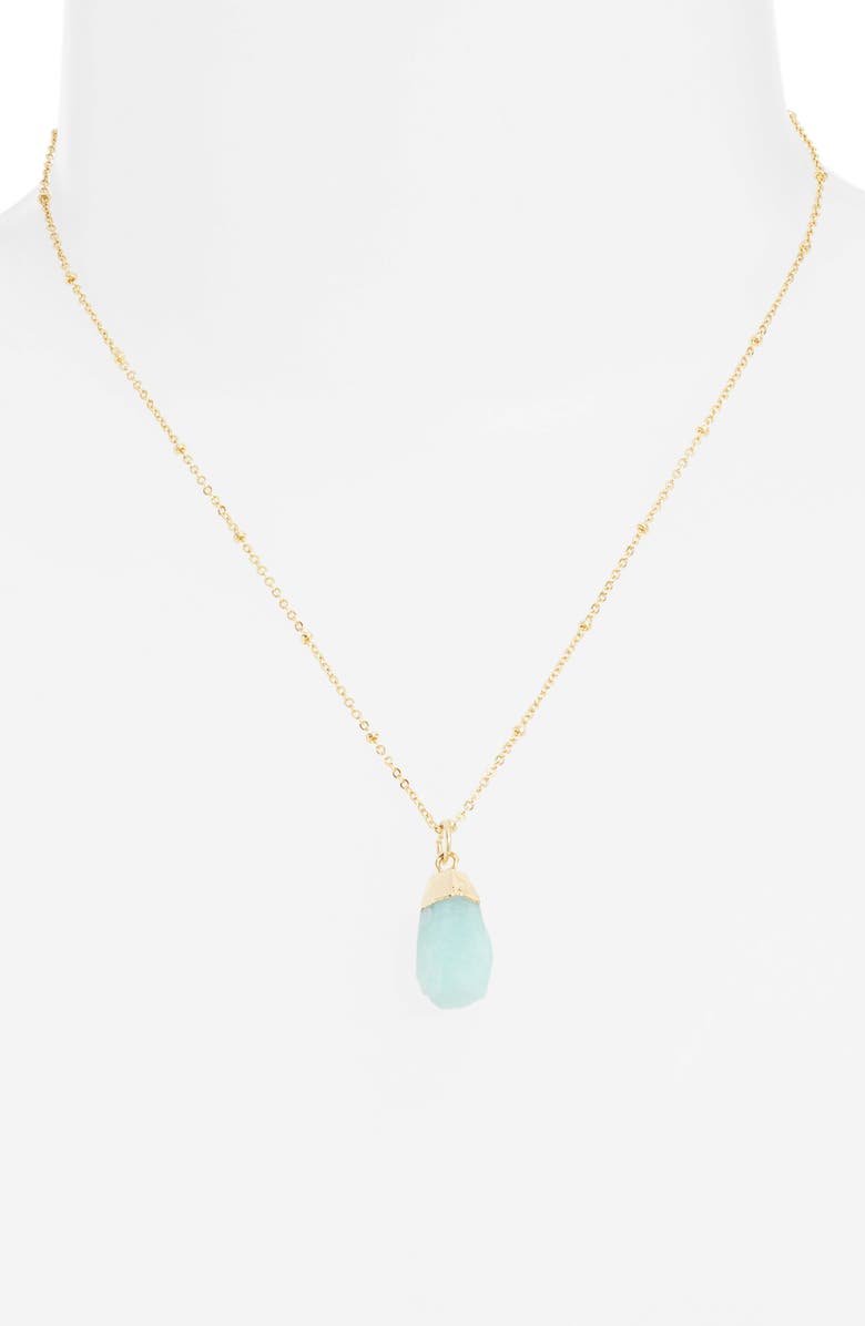 Kiara by Ki-Ele Amazonite Pendant Necklace, Alternate, color, Gold