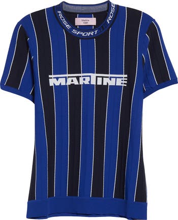 2025SS Martine Rose　LOGO TIGHT T-SHIRT LOGO TIGHT T-SHIRT in BLUE | Martine Rose