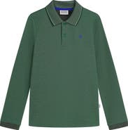 Scotch & Soda Kids' Long Sleeve Cotton Piqué Polo