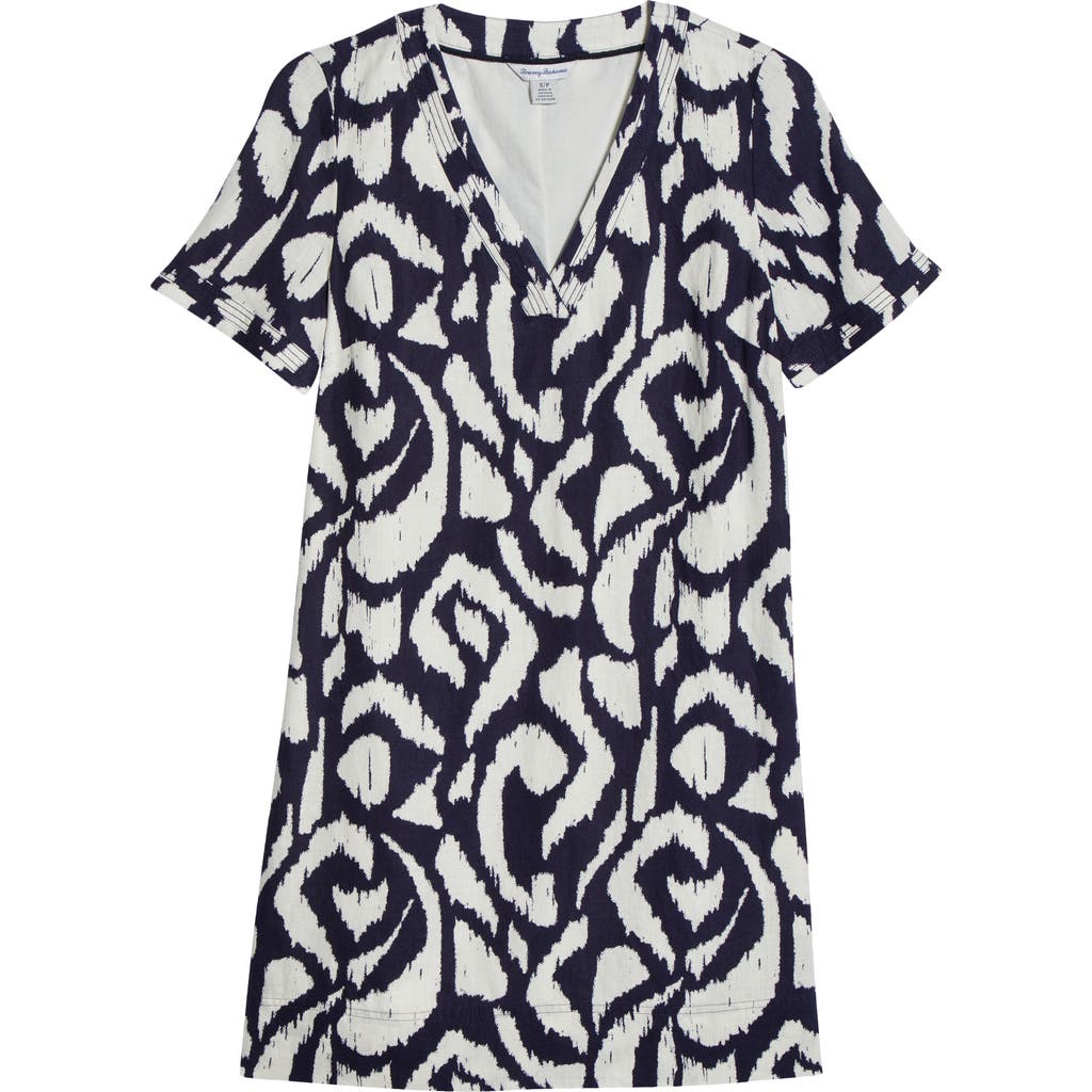 Tommy Bahama Two Palms Linen Shift Dress In Black