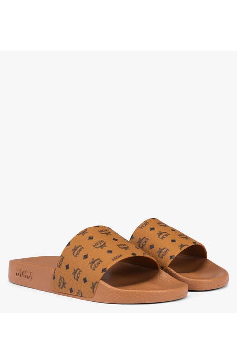 Monogram Print Rubber Slides