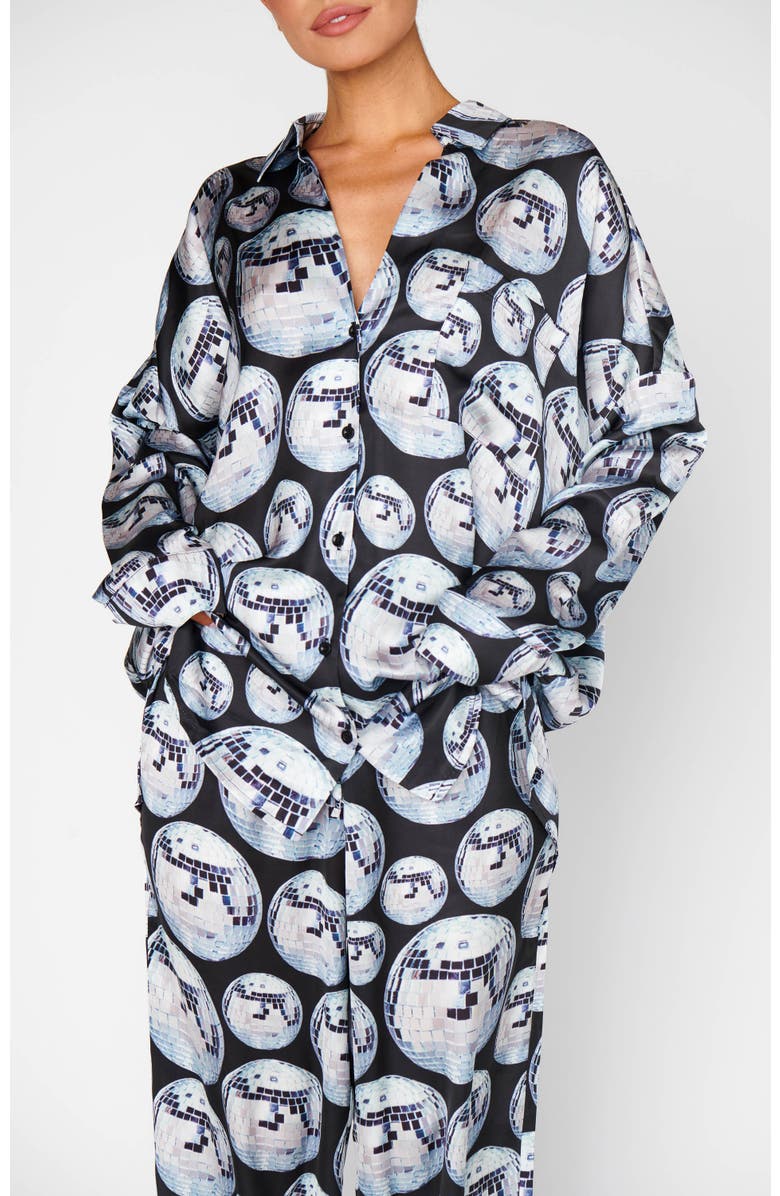Show Me Your Mumu Overslept PJ Set, Alternate, color, Disco Ball Silky
