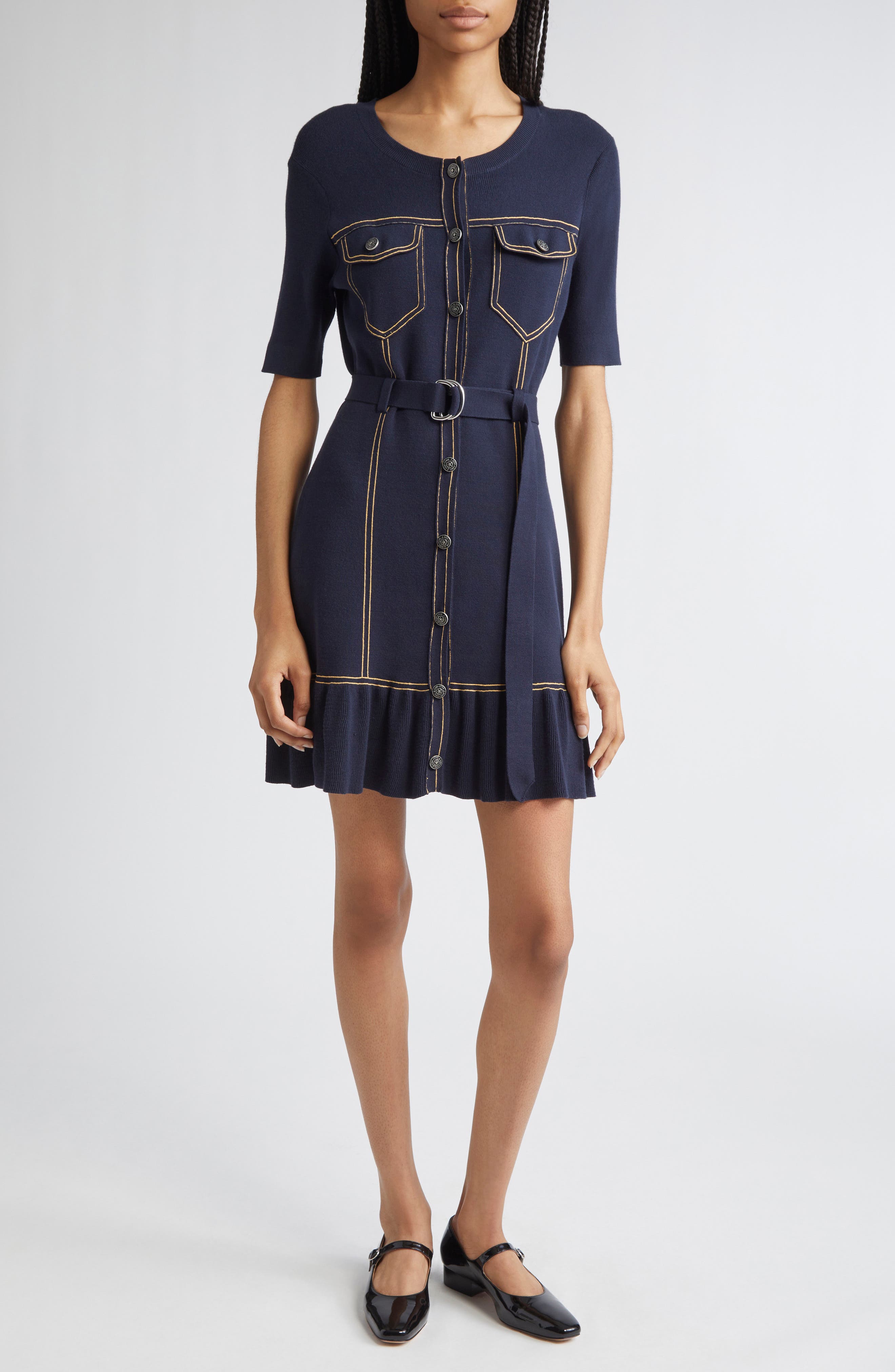 Cinq à Sept Elisha Belted Sweater Dress