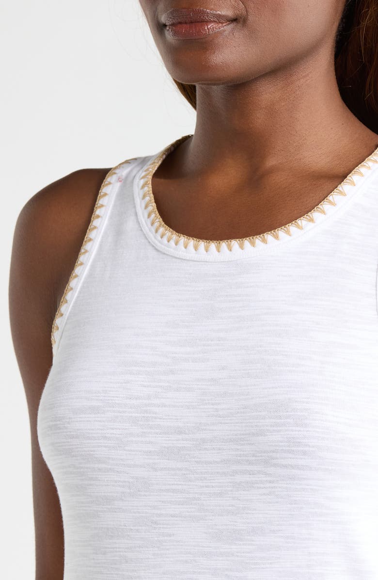Tommy Bahama Ashby Isles Embroidered Slubbed Cotton Tank, Alternate, color, White