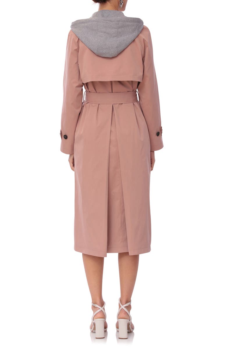 Avec Les Filles Double Breasted Hoodie Trench Coat, Alternate, color,