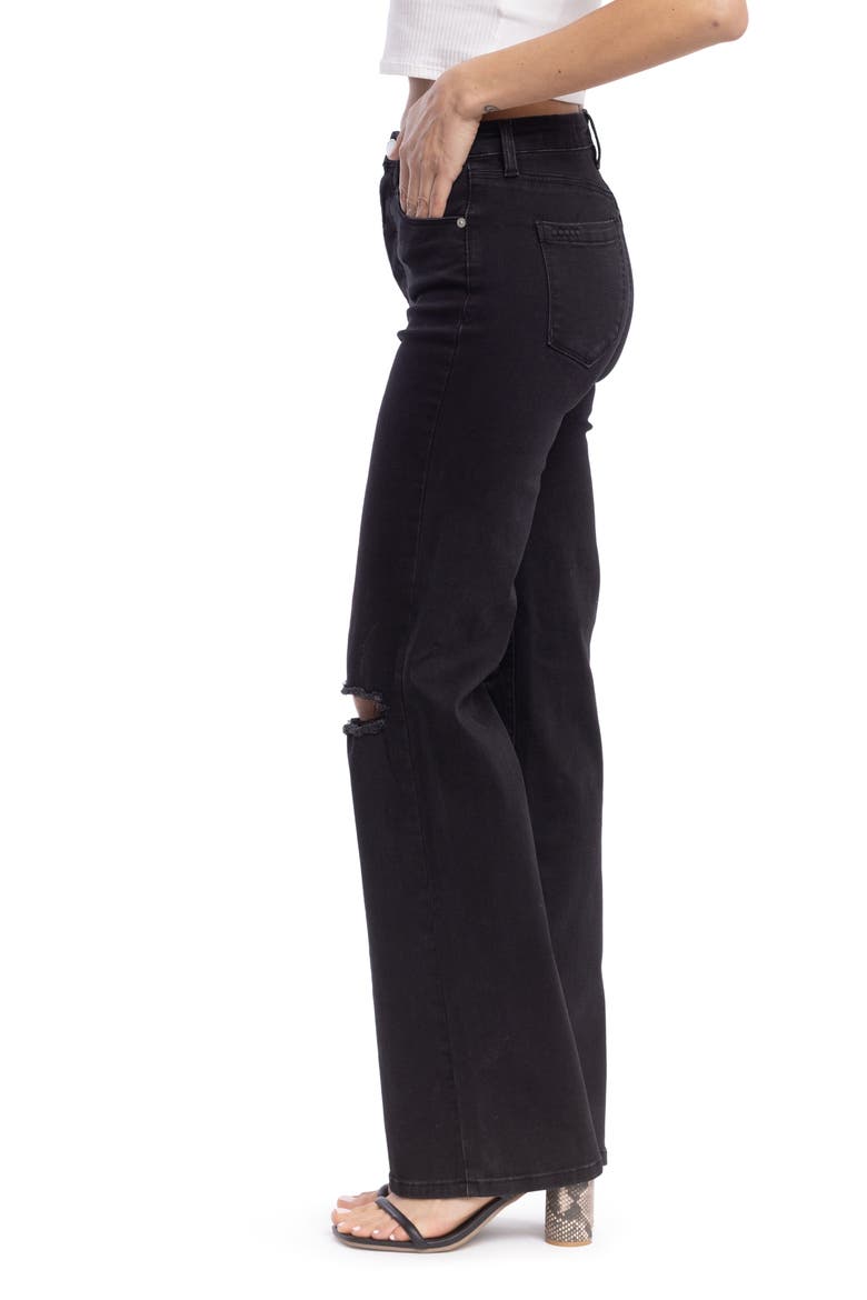 Franklin Distressed High Waist Wide Leg Jeans, Alternate, color, JUSTIFIED