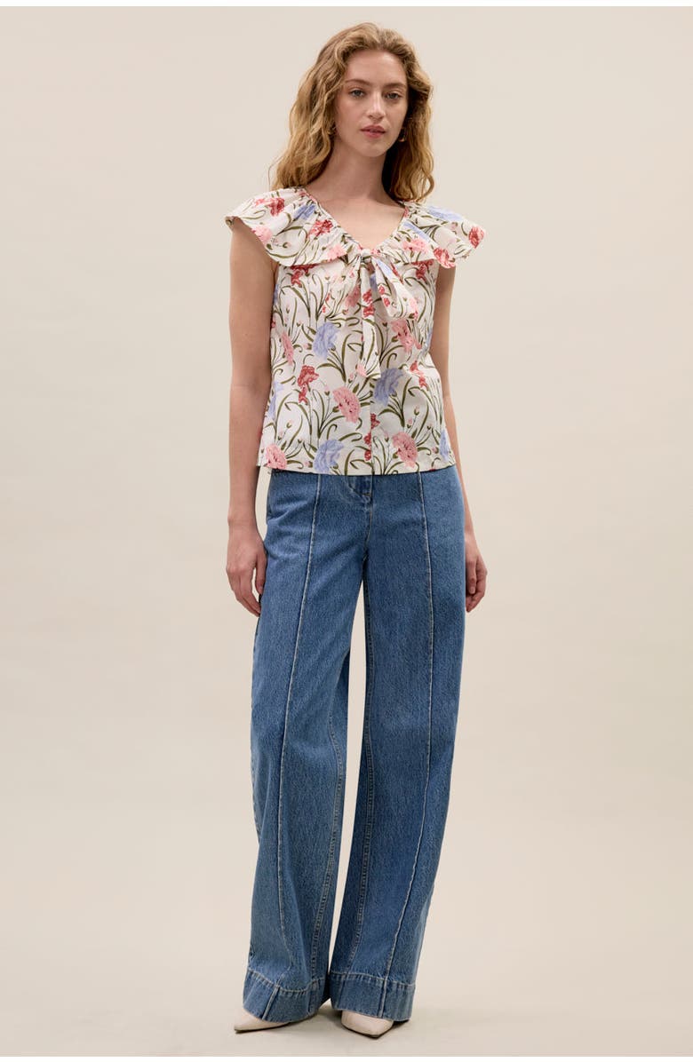 Rebecca Taylor Acosanti Floral Top, Alternate, color, Ivory Multi