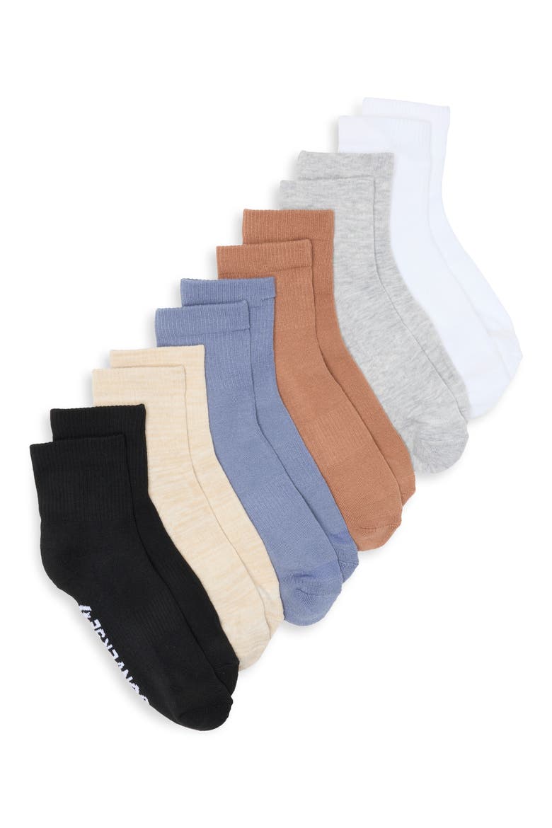 Foundational 6-Pack Quarter Crew Socks, Main, color, NUTTY GRANOLA