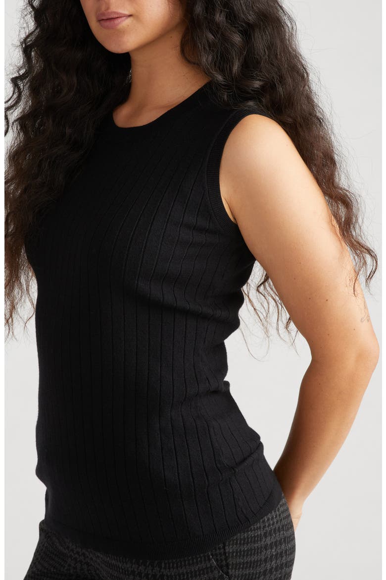 Workwear Rib Sweater Vest, Main, color, BLACK