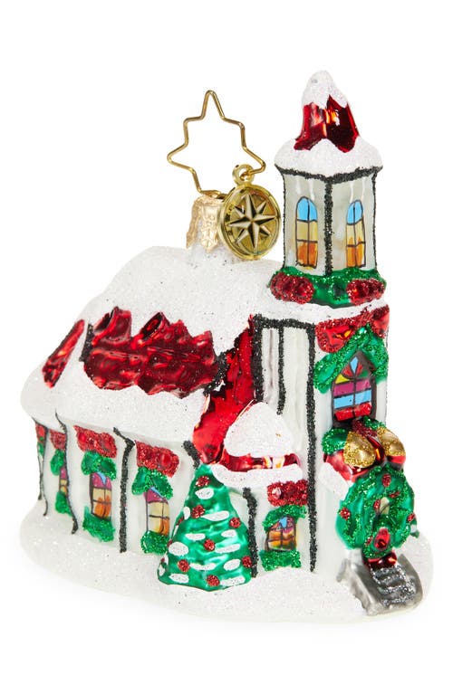 Christopher Radko Holly Bell Chapel Glass Ornament in Green/Red  product