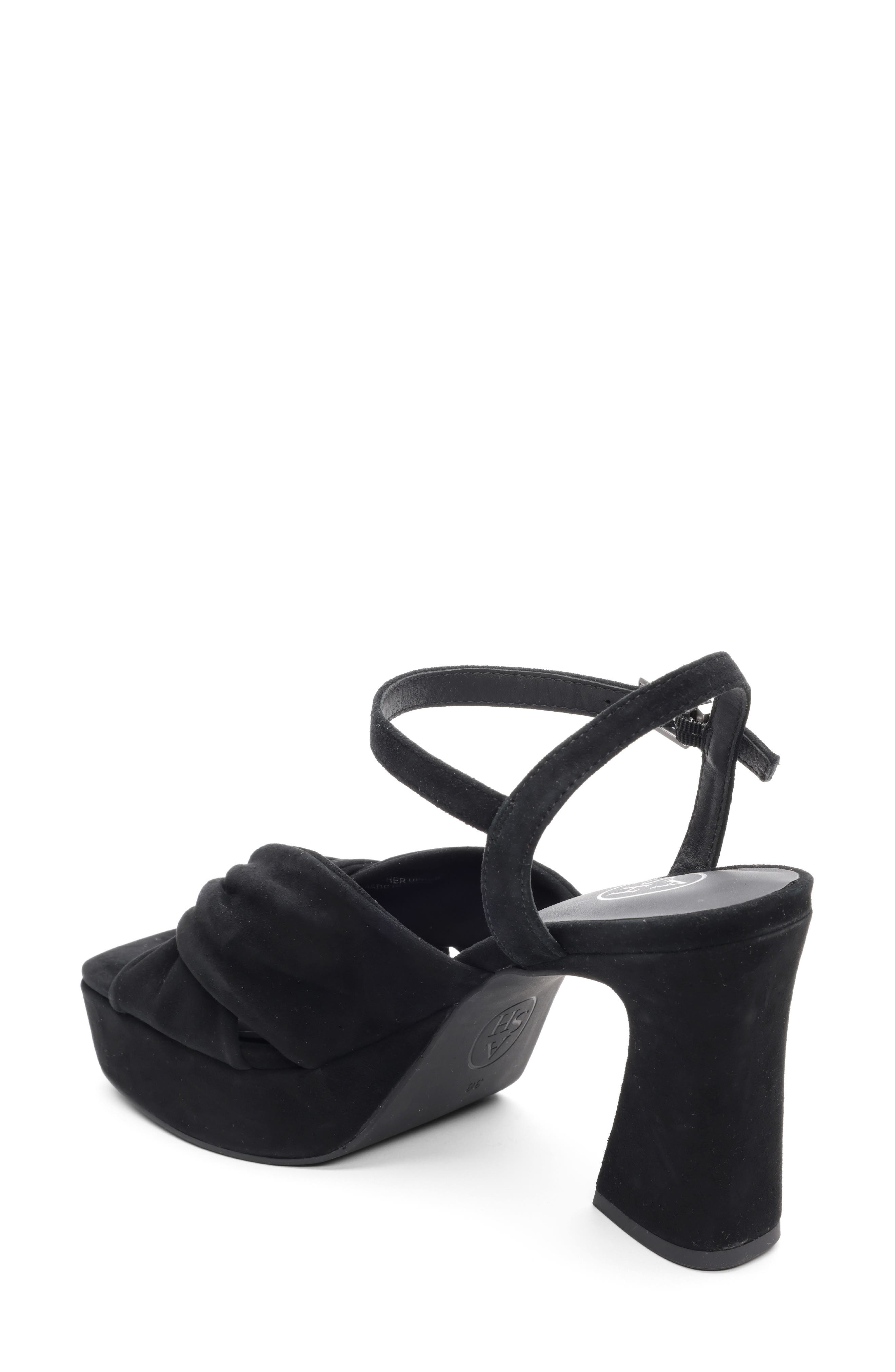 Ash Opus Suede Ankle Strap Platform Sandal, Alternate, color, Black