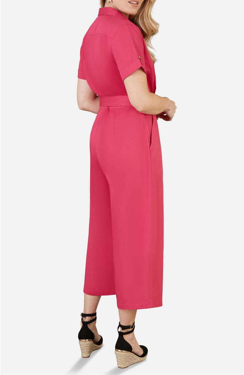 Yumi Button Up Utility Style Jumpsuit, Alternate, color, Pink