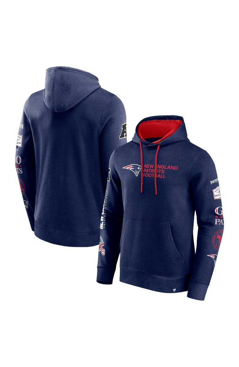 FANATICS Men's Fanatics Branded Navy New England Patriots Extra Innings Pullover Hoodie, Main, color, 