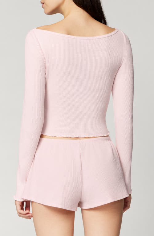 Florence By Mills Off The Shoulder Long Sleeve Crop Top In Pink