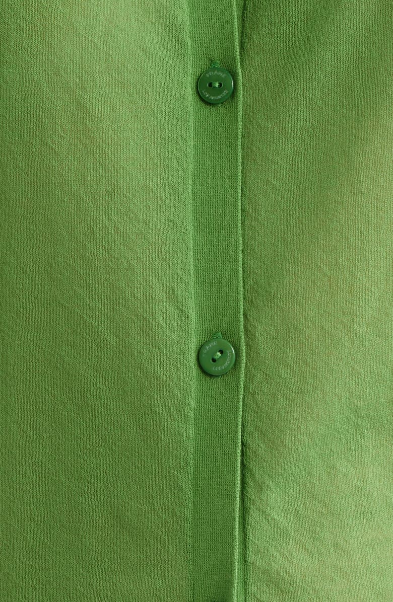 FRAME The Collared Cotton Blend Cardigan, Alternate, color, Peridot