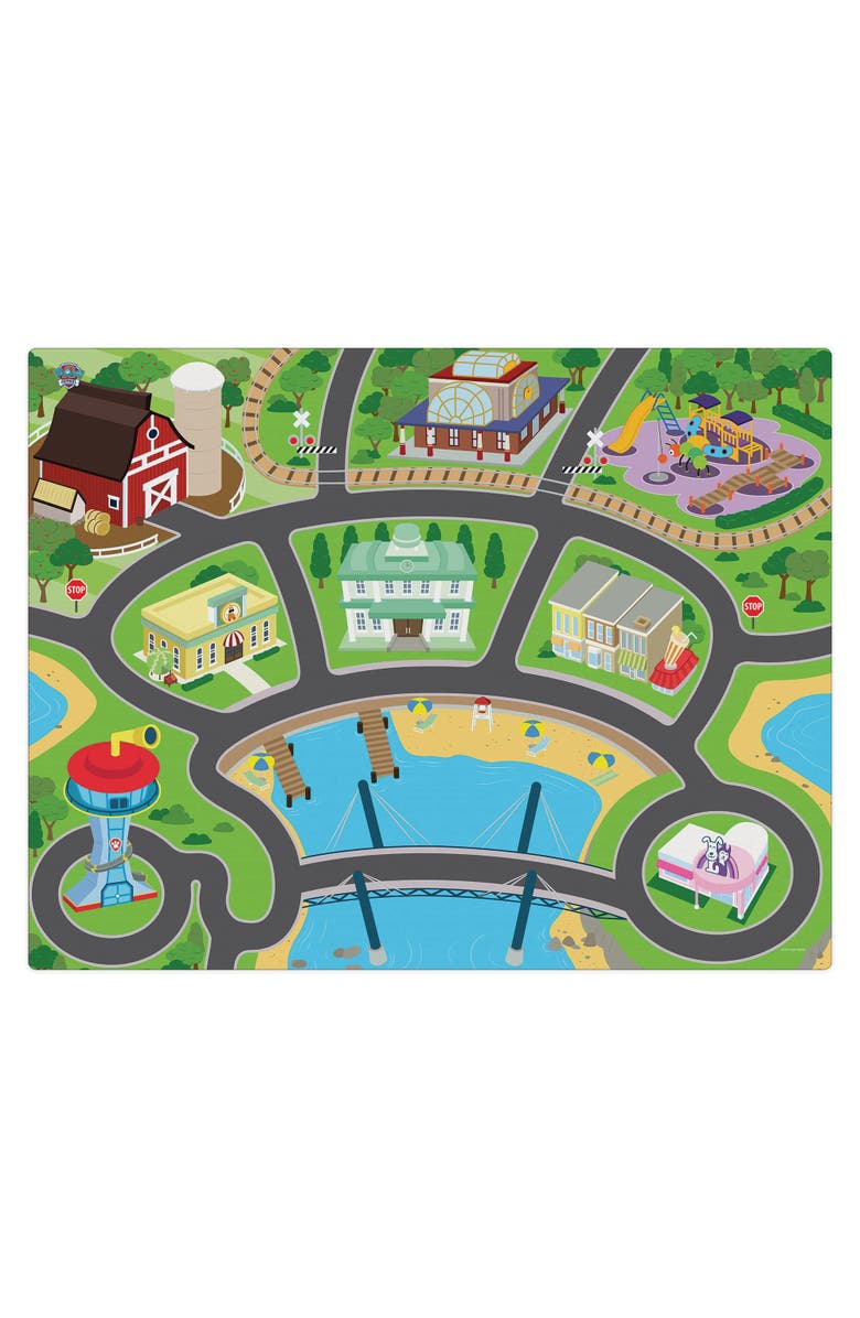Imaginmat Jumbo Paw Patrol Floor Playmat & 2 Toy Cars, 47 X 61",Ages 3+, Main, color, Multicolored