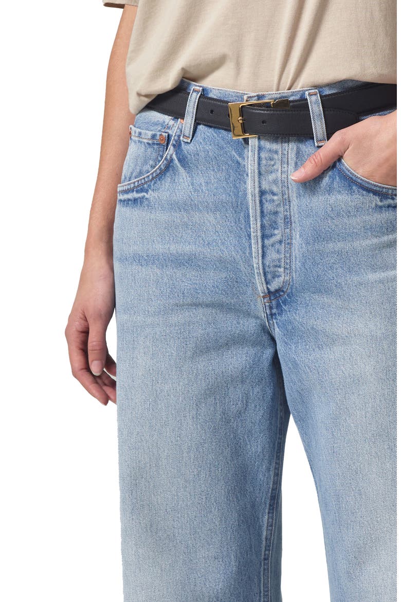 Gaucho High Waist Crop Wide Leg Jeans, Alternate, color, MISTY