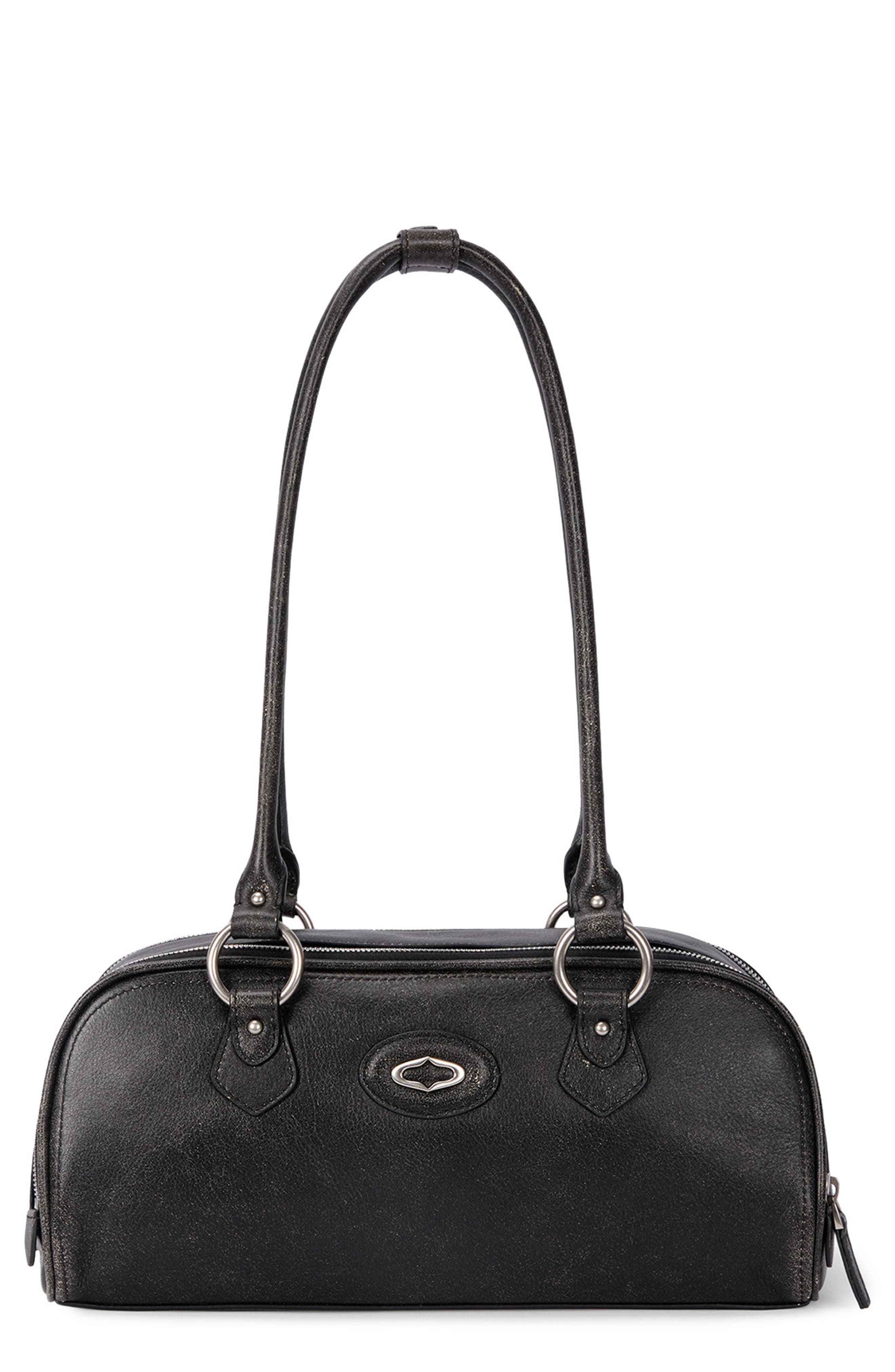 Oryany Bestie Leather Shoulder Bag in Vintage Black 