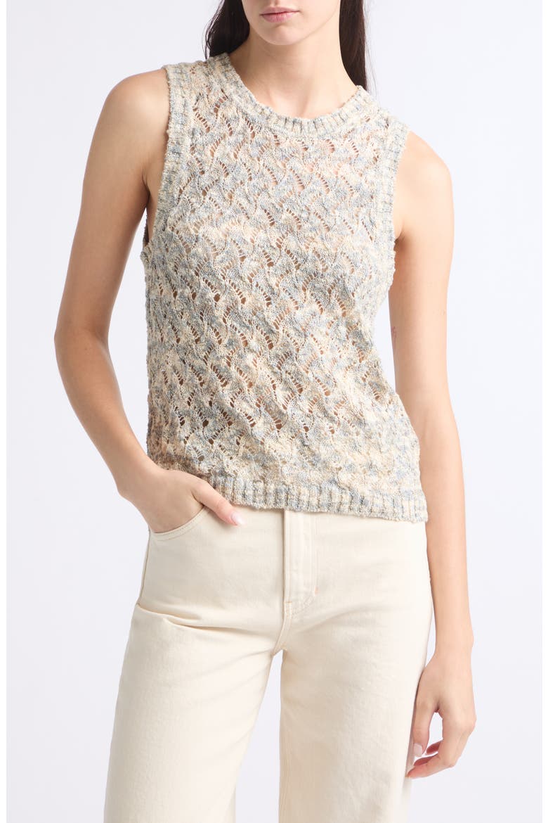 Jerrel Semisheer Cotton Blend Tank, Main, color, DOVE MULTI
