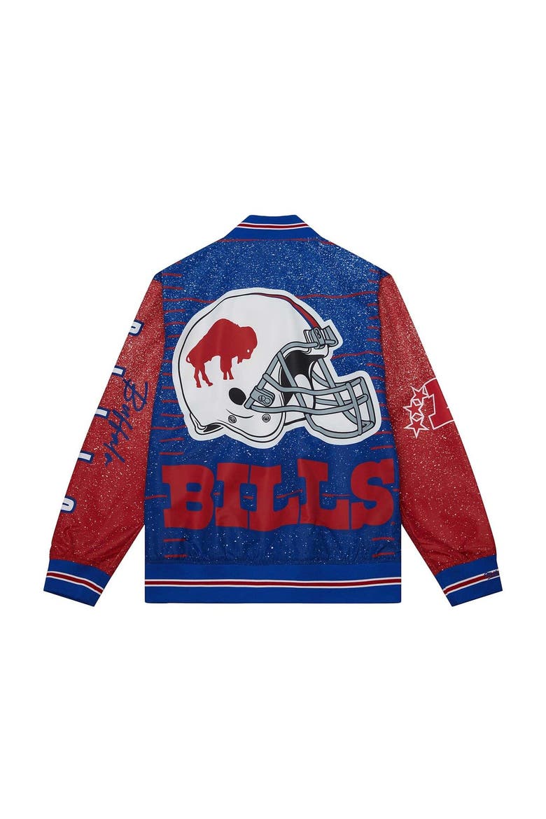 Men's Mitchell & Ness  White Buffalo Bills Team Burst Warm-Up Full-Zip Jacket, Alternate, color, White