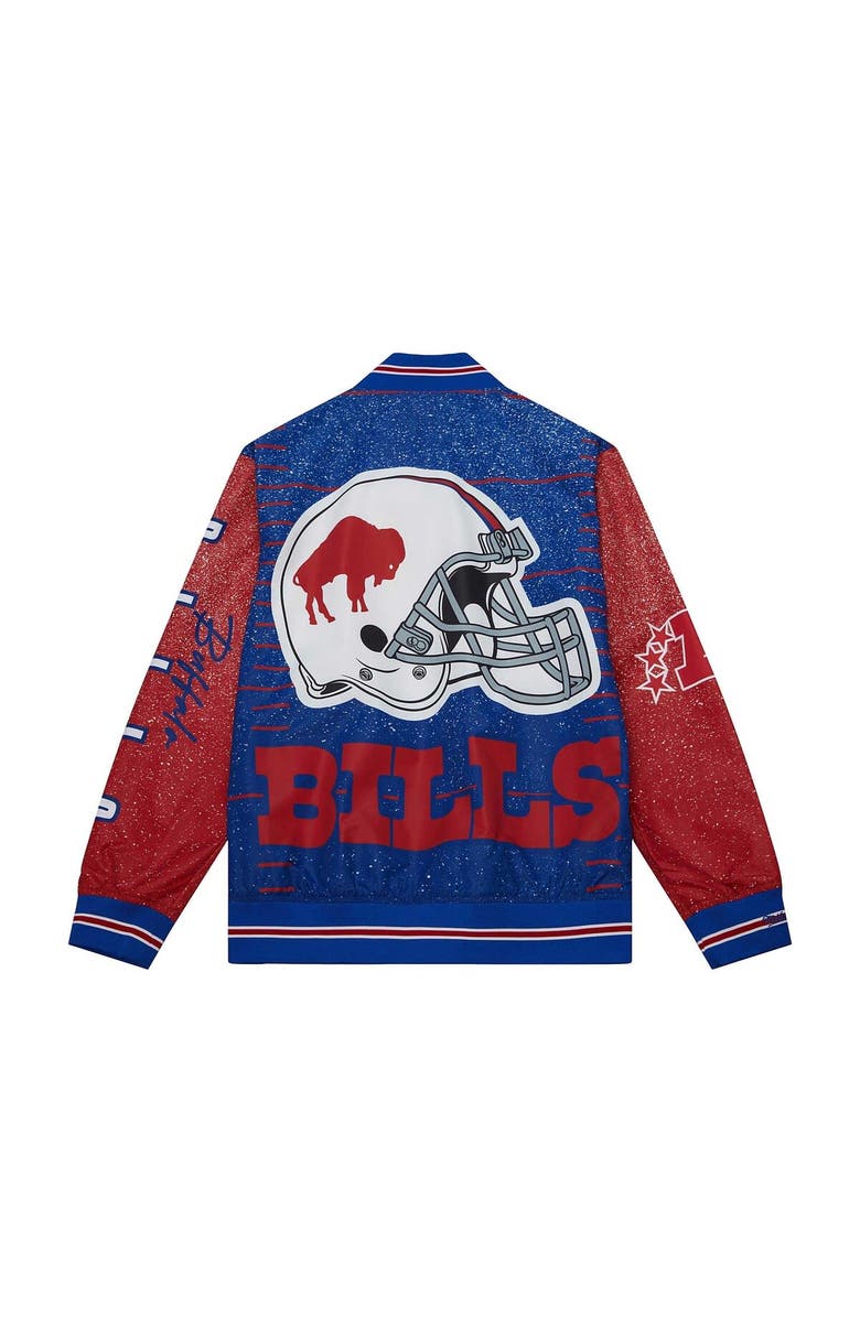 Mitchell & Ness Men's Mitchell & Ness  White Buffalo Bills Team Burst Warm-Up Full-Zip Jacket, Alternate, color, 