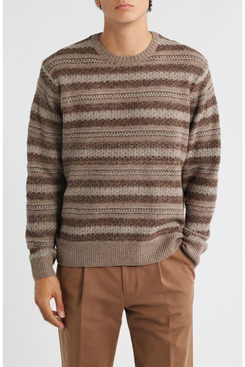 Midnight Stripe Crewneck Sweater, Main, color, MULTI NEUTRAL STRIPE