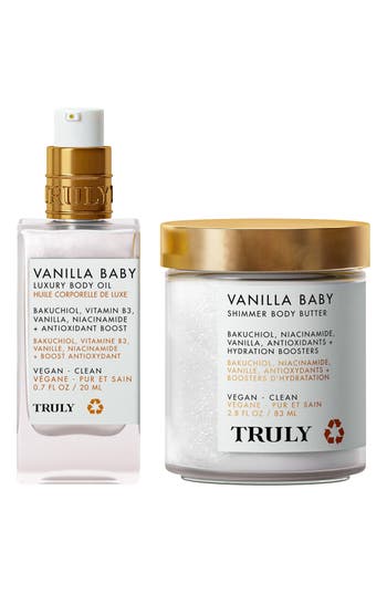 Truly Beauty Vanilla Babies Mini Vanilla Baby Body Care Collection $40 Value In Transparent