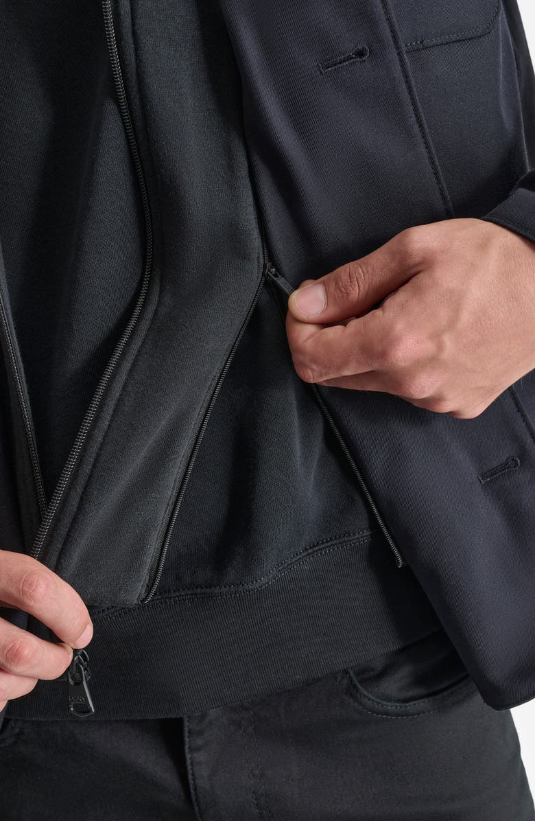 DKNY Water Resistant Shirt Jacket with Hooded Bib, Alternate, color, Black