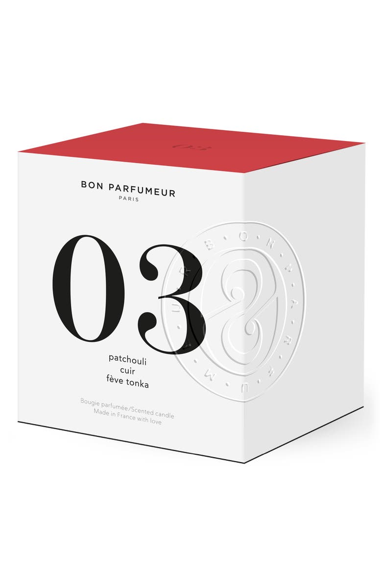 Bon Parfumeur Candle 03 Patchouli, Leather & Tonka Bean Scented Candle, Alternate, color, 