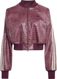 adidas Originals SST Croc Embossed Faux Leather Track Jacket
