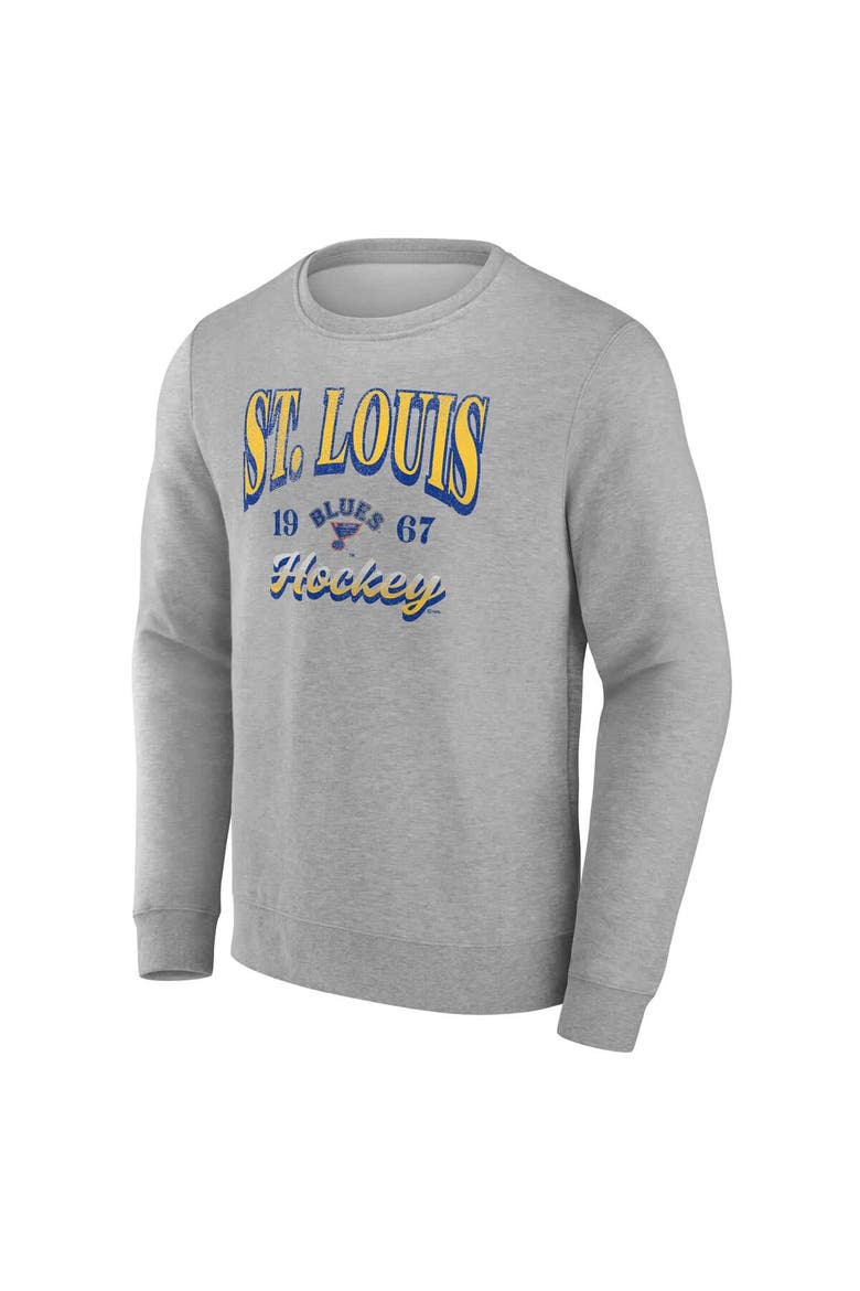 Men's Fanatics Gray St. Louis Blues Nimbus Fleece Pullover Sweatshirt, Alternate, color, Gray