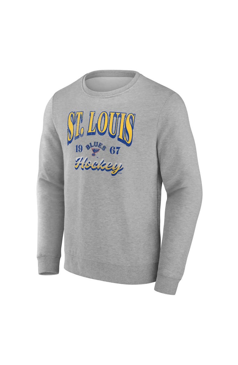 FANATICS Men's Fanatics Gray St. Louis Blues Nimbus Fleece Pullover Sweatshirt, Alternate, color, Gray