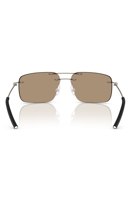 Moncler 56mm Rimless Rectangular Sunglasses In Matte Bronze
