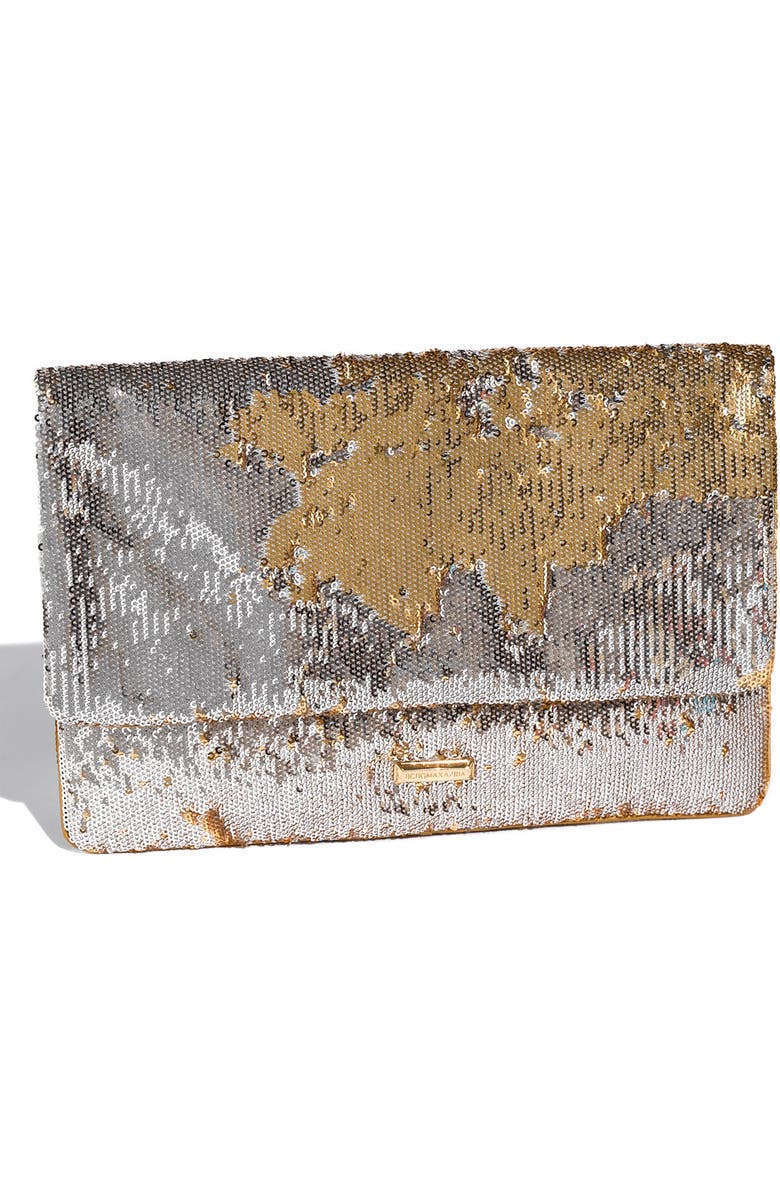 BCBGMAXAZRIA Reversible Sequin Envelope Clutch, Main, color,