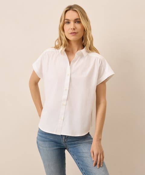 Organic Cotton All Day Poplin Shirred Shirt