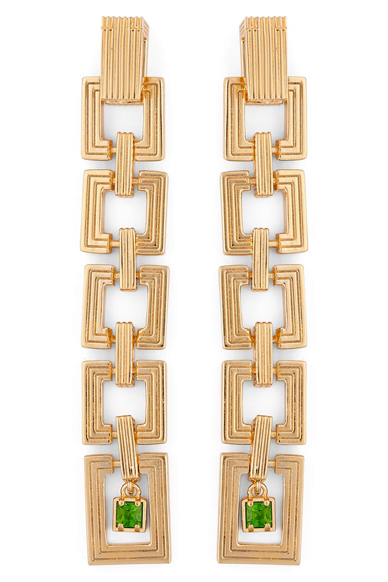 Aurelia Drop Earrings, Main, color, GOLD/ GREEN CHROME DIOPSIDE