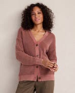 Haven Well Within Garment-Dyed Organic Cotton Shaker Stitch Cardigan