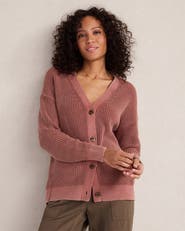 Haven Well Within Garment-Dyed Organic Cotton Shaker Stitch Cardigan