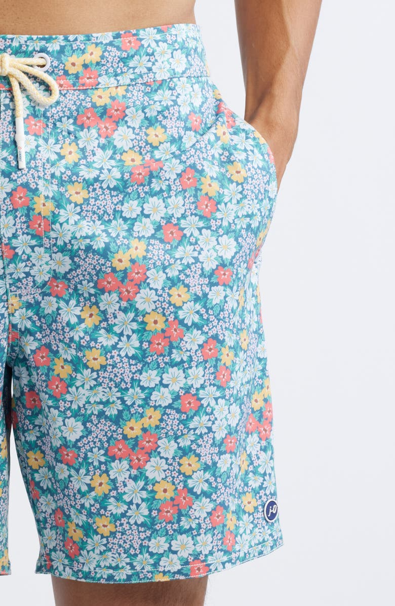 johnnie-O Secret Garden Swim Trunks, Alternate, color, Lake