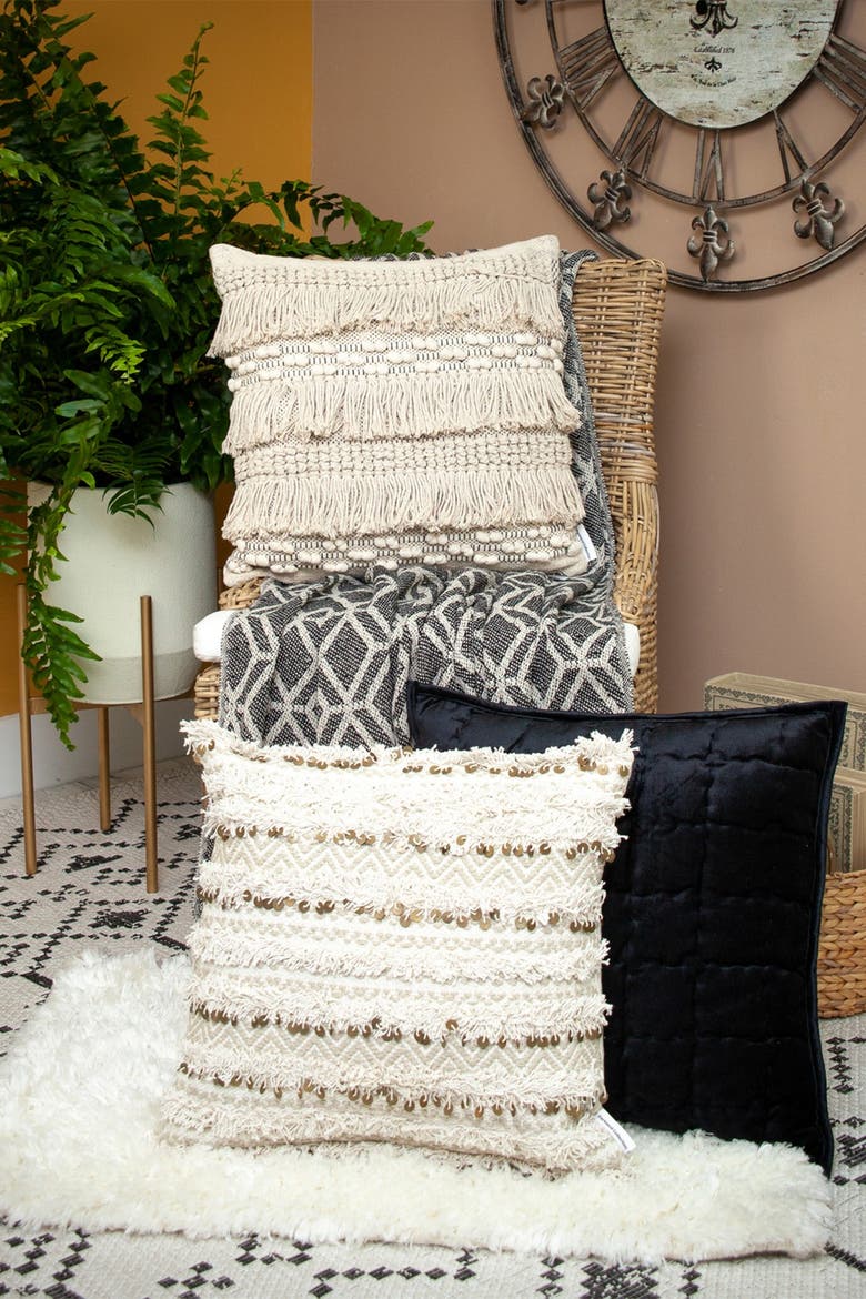 Kat Casual Beige 52" x 67" Woven Handloom Throw, Alternate, color, BEIGE