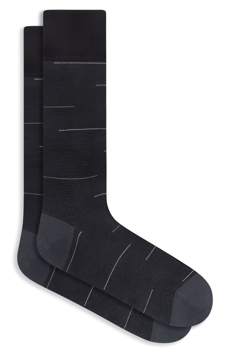 Bugatchi Broken Stripe Mercerized Cotton Blend Dress Socks, Main, color, 