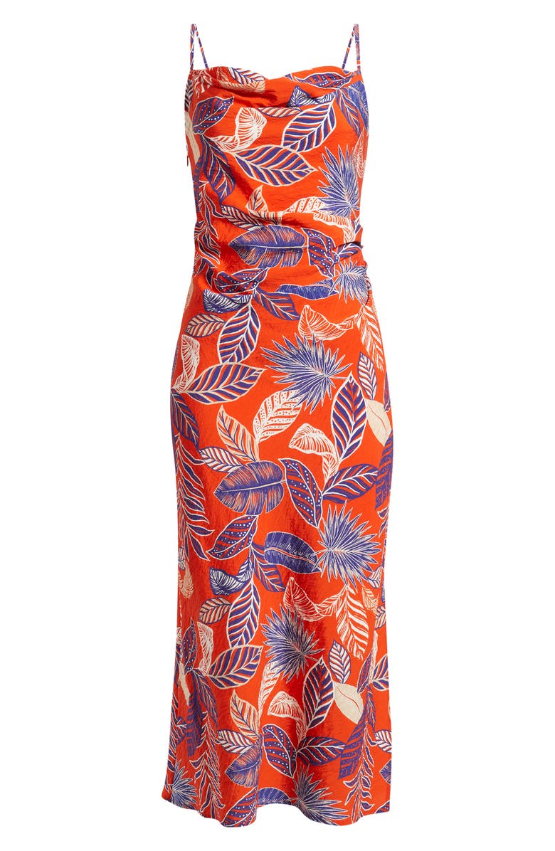 Sam Edelman Tropical Print Midi Dress, Alternate, color, Tropical Orange