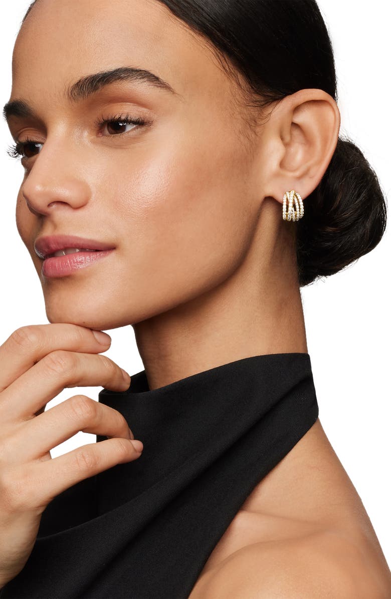 David Yurman 16MM X 12MM PAVE CROSSOVER SHR, Alternate, color, 18K Yellow Gold