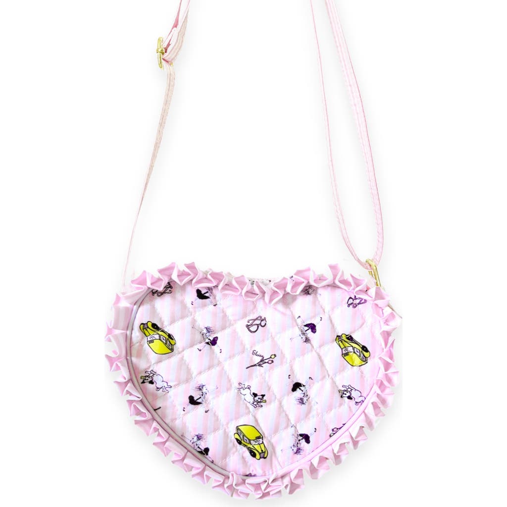 Bits & Bows Eloise Nyc Taxi Cab Ruffle Heart Purse In Pink