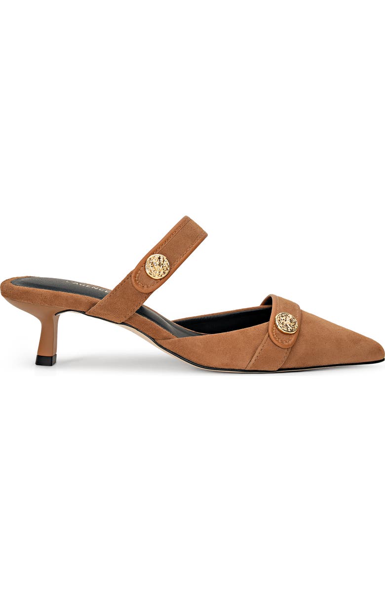 L'AGENCE Gilliane Mary Jane Pointed Toe Kitten Heel Mule, Alternate, color, Sand Suede