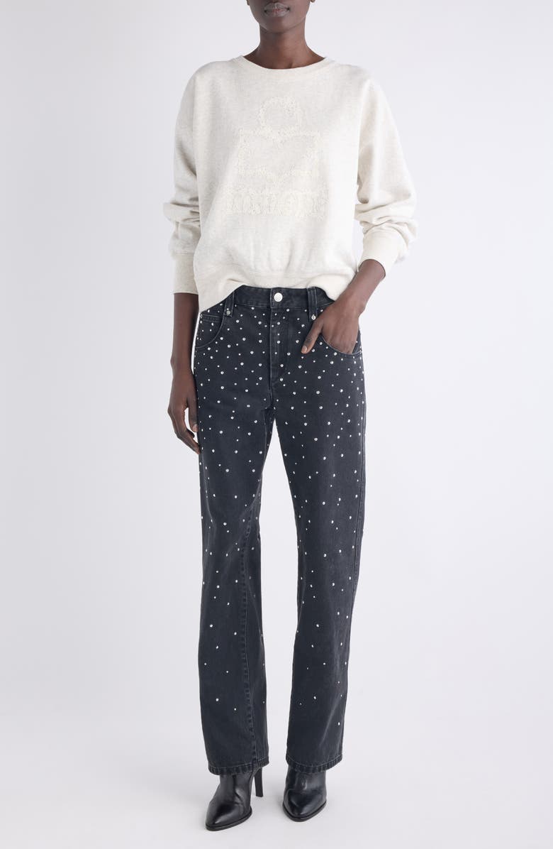 Isabel Marant Étoile Mobyli Logo Graphic Sweatshirt, Alternate, color, Ecru