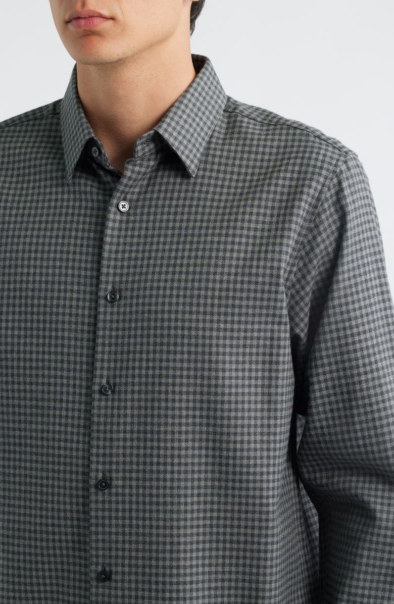 Theory Irving Standard Fit Cotton Gingham Button-Up Shirt, Alternate, color, Charcoal Multi
