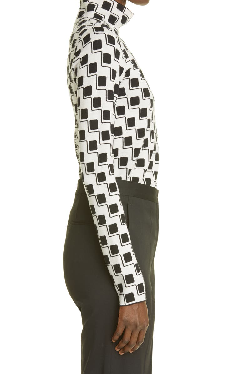 St. John Collection Geometric Knit Mock Neck Top, Alternate, color,