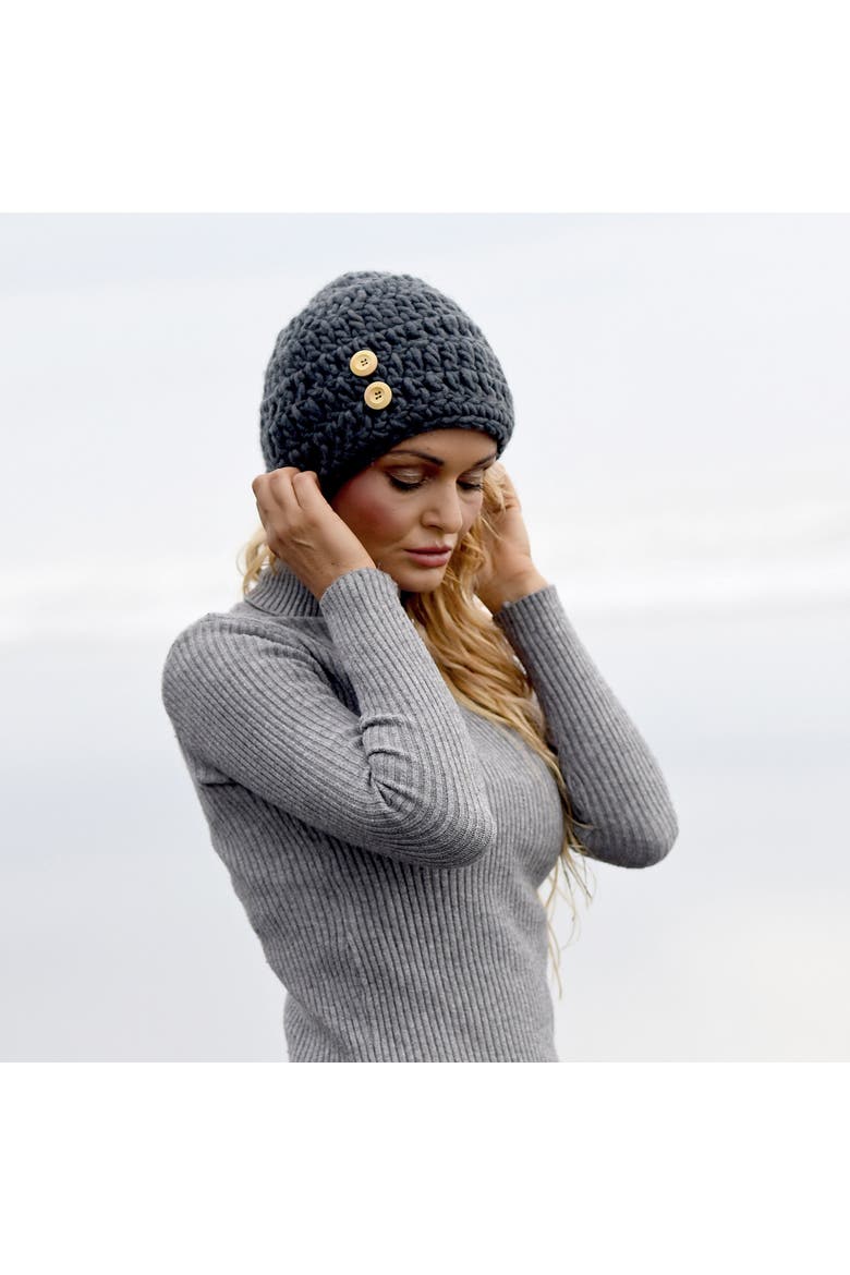 Hand Crochet Acorn Hat, Alternate, color, Linen